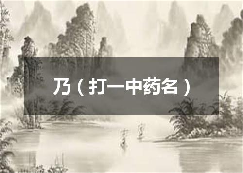 乃（打一中药名）