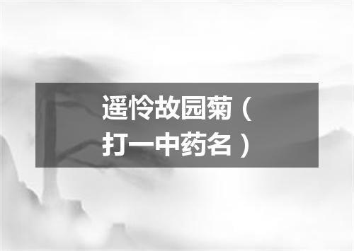 遥怜故园菊（打一中药名）