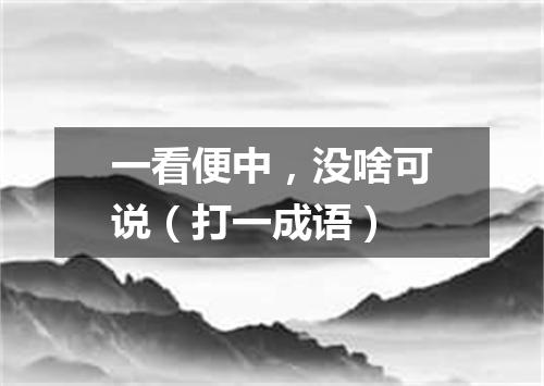 一看便中，没啥可说（打一成语）