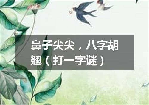 鼻子尖尖，八字胡翘（打一字谜）