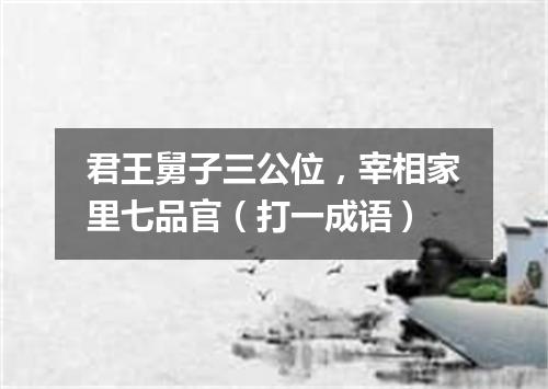 君王舅子三公位，宰相家里七品官（打一成语）