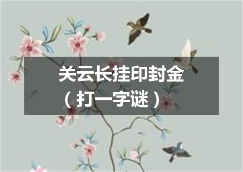关云长挂印封金（打一字谜）