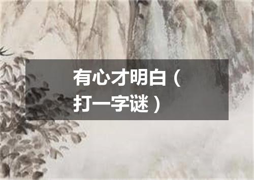 有心才明白（打一字谜）