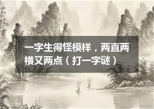 一字生得怪模样，两直两横又两点（打一字谜）
