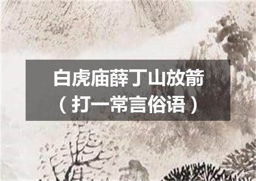 白虎庙薛丁山放箭（打一常言俗语）