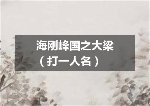 海刚峰国之大梁（打一人名）