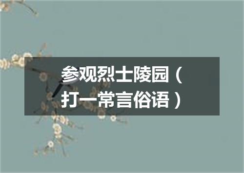 参观烈士陵园（打一常言俗语）