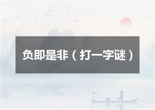 负即是非（打一字谜）