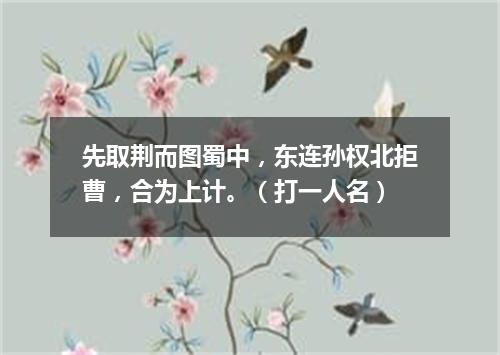 先取荆而图蜀中，东连孙权北拒曹，合为上计。（打一人名）