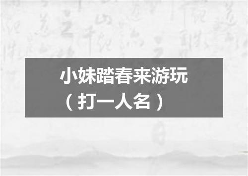 小妹踏春来游玩（打一人名）