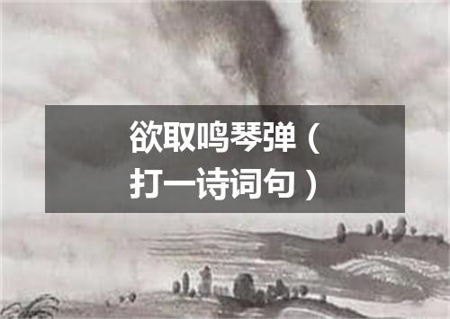 欲取鸣琴弹（打一诗词句）