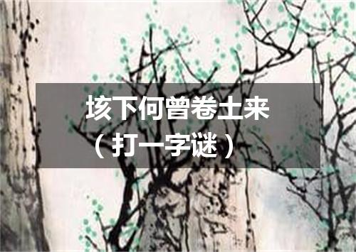 垓下何曾卷土来（打一字谜）