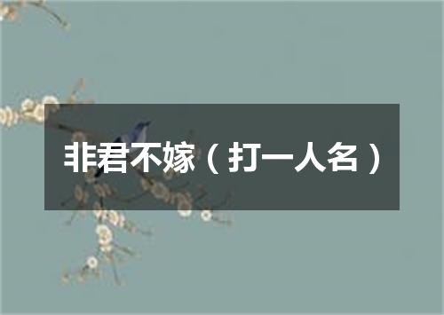非君不嫁（打一人名）