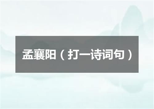 孟襄阳（打一诗词句）