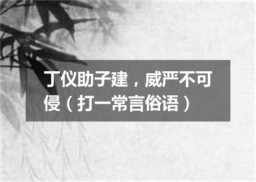 丁仪助子建，威严不可侵（打一常言俗语）