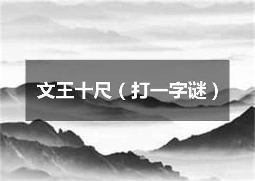 文王十尺（打一字谜）