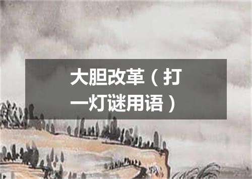 大胆改革（打一灯谜用语）