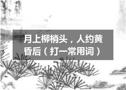 月上柳梢头，人约黄昏后（打一常用词）