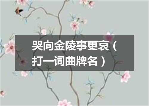 哭向金陵事更哀（打一词曲牌名）