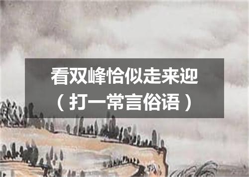 看双峰恰似走来迎（打一常言俗语）