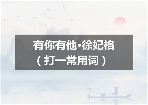 有你有他·徐妃格（打一常用词）