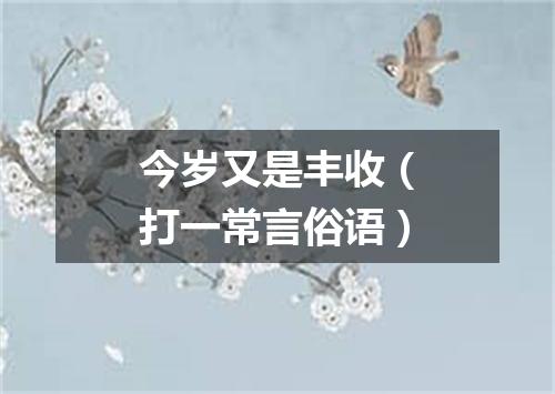 今岁又是丰收（打一常言俗语）