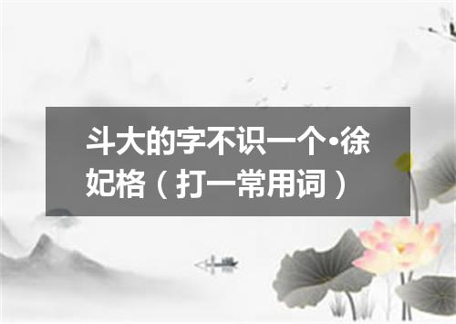 斗大的字不识一个·徐妃格（打一常用词）