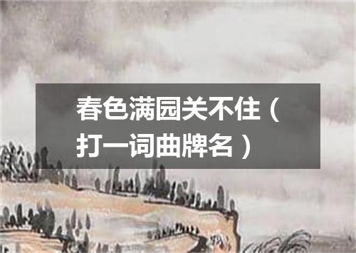 春色满园关不住（打一词曲牌名）