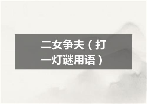 二女争夫（打一灯谜用语）