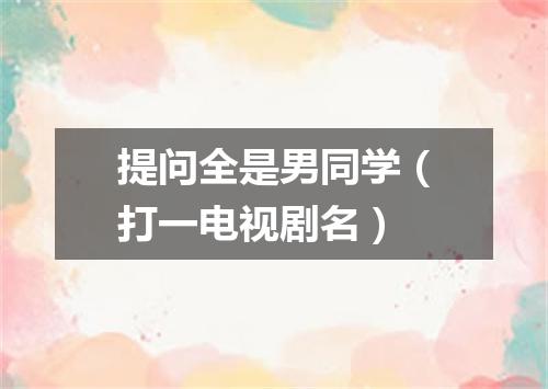 提问全是男同学（打一电视剧名）