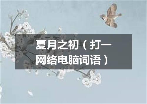 夏月之初（打一网络电脑词语）