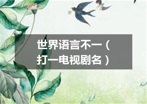世界语言不一（打一电视剧名）