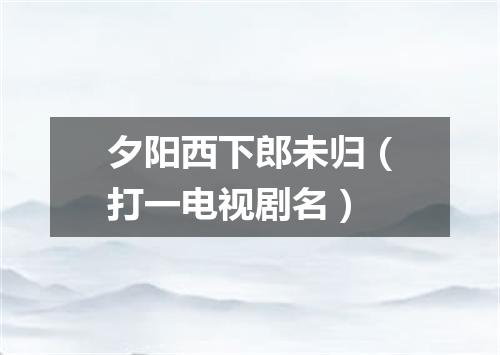 夕阳西下郎未归（打一电视剧名）