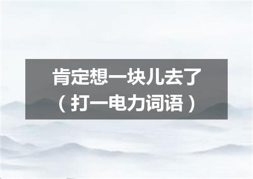 肯定想一块儿去了（打一电力词语）
