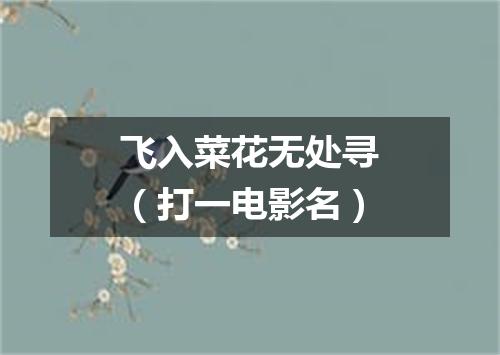 飞入菜花无处寻（打一电影名）