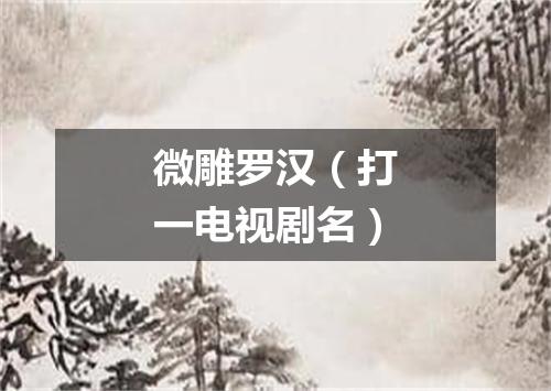 微雕罗汉（打一电视剧名）