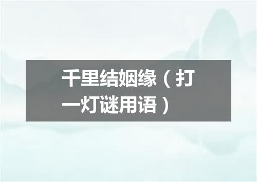千里结姻缘（打一灯谜用语）