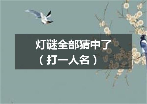 灯谜全部猜中了（打一人名）