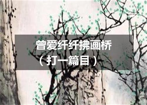 曾爱纤纤拂画桥（打一篇目）