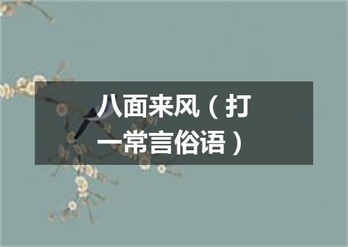 八面来风（打一常言俗语）