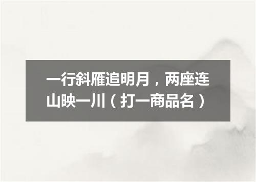 一行斜雁追明月，两座连山映一川（打一商品名）