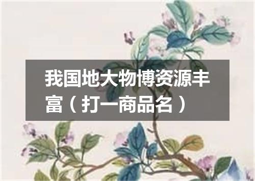 我国地大物博资源丰富（打一商品名）