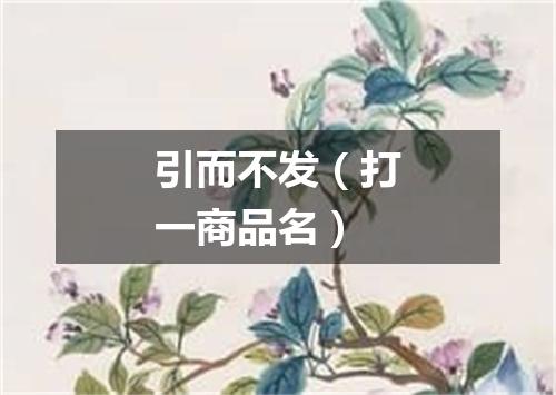 引而不发（打一商品名）
