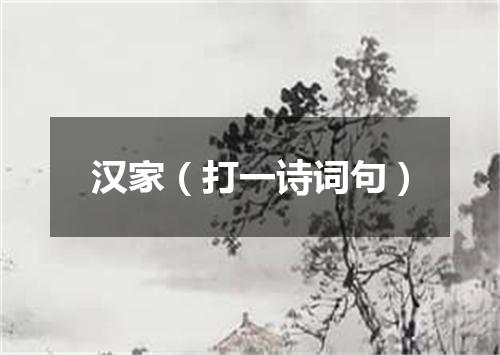 汉家（打一诗词句）