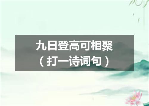 九日登高可相聚（打一诗词句）