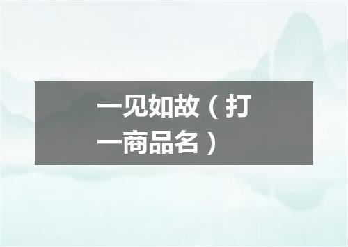 一见如故（打一商品名）