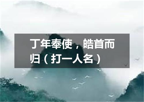 丁年奉使，皓首而归（打一人名）