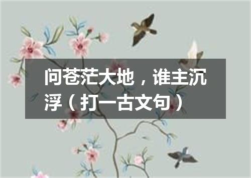 问苍茫大地，谁主沉浮（打一古文句）