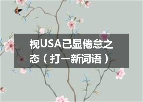 视USA已显倦怠之态（打一新词语）
