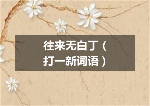 往来无白丁（打一新词语）